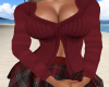 Open Sweater Deep Red