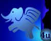 4u Blue Flying Elephants