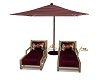 LL~BURGUNDY POOL LOUNGER