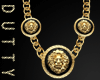 Gold  3 Lion Necklace