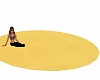 Solid Yellow Round Rug