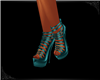 high heeled shoes teal