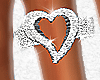 Iced Open Heart Ring L