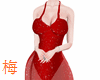 梅 xmas red dress