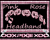 pink rose headband
