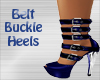Belt Buckle Heels Blue
