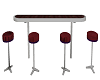 {D} Red Counter & Stools