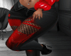Pants jeans black&red