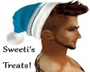 santa hat bluebrown hair