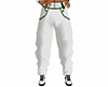white/green long pants