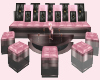 pink black couch set