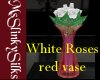 (MSS) Vase Roses Wh/Rd