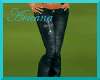 Teal cross leather pant