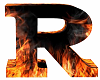 3D Letter R fire