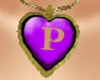 "P"_Necklace Gold Purple
