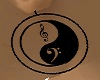 Earrings,ying yang,music