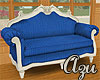 Antiq Wht & Blue Sofa