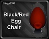 black/red egg chair 
