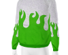 green flare sweater
