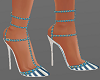 H/Blue Striped Heels