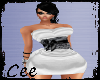 ~C~ Dress white blk lace
