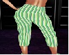 green stripes pants
