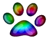 Rainbow Pawprint Sticker