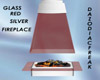 Glass Red Silv Fireplace
