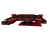 red leather couch