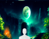 Green moon background