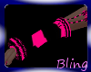 black/pink mittens