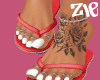 Beach Flip Flops Red