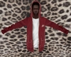 Burgundy hoodie on fire