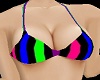 Rainbow Blk Bikini Top