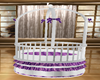 Purple/white round crib