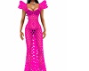 pink long net dress