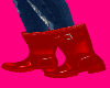 English Red Rain Boots