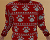 Red Paw Print Sweater M