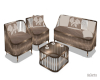 Brown cozy couch set