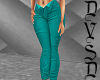 Teal  Open Front Jeans