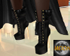 leather boots black gold