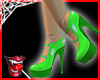Green diamond stud heels