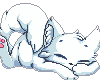 L Sleeping White Fox