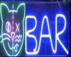 panneau neon bar chat