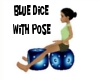 blue dice with pose