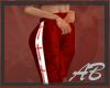 F red neon track pants