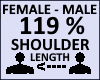 Shoulder length 119%