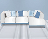 Elegant White Blue Couch