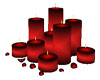 Red Candles with Petals
