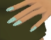LL-mint green nails